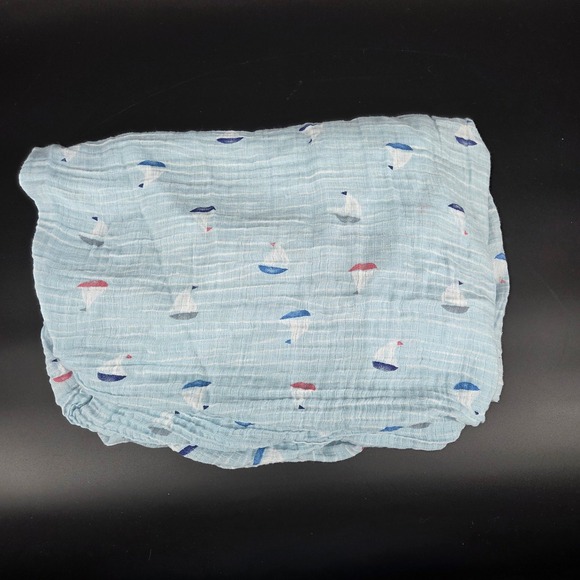 aden by aden + anais Other - Aden by Aden + Anais Light Blue Sailboat Boat Ship Muslin Crib Sheet